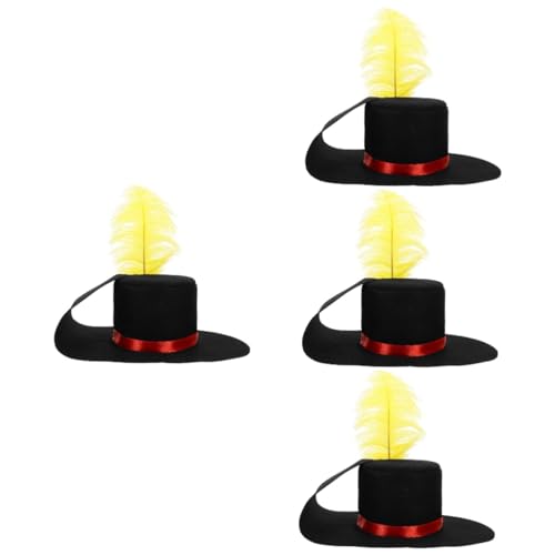 Amosfun 4 Stück Filzhut Weihnachtsstirnbänder Rentier-Stirnband Weihnachtsaccessoires Kappe Weihnachtsdeko Schneemannmütze Cosplay-Hut für die Dekoration Schneemann Mütze Filzstoff Black von Amosfun