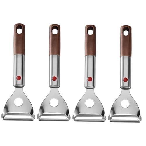 Amosfun 4 Stück Kartoffelschäler Aktenvernichter Corer Coupe Braten Karotte Gemüse Werkzeug Zum Schälen Von Kartoffeln Schäler Für Die Küche Tragbarer Schäler Rostfreier Stahl Light Brown von Amosfun