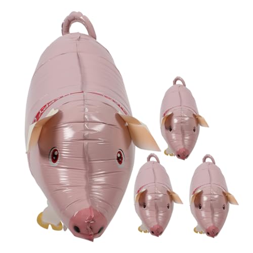 Amosfun 4 Stück Piggy-Aluminiumfolienballon Ballons für Ballontiere Dekorationen für Schweinegeburtstagsfeiern luftballons geburtstagsdekoration gehende Tierballons Ballons von Amosfun