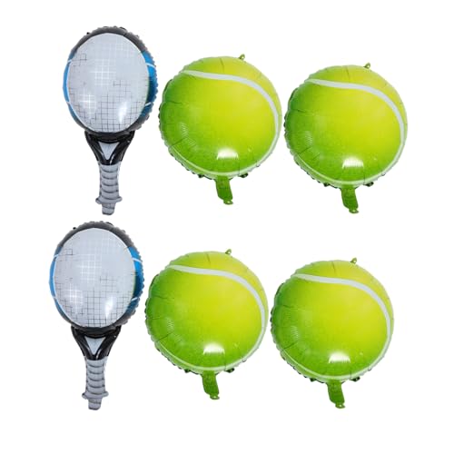 Amosfun 4 Stück Sport Themen Luftballons Tennis Partyzubehör Tennisschläger Luftballons Tennis Ballon Geburtstagsfeier Luftballons Tennisball Folienballons Tennis von Amosfun