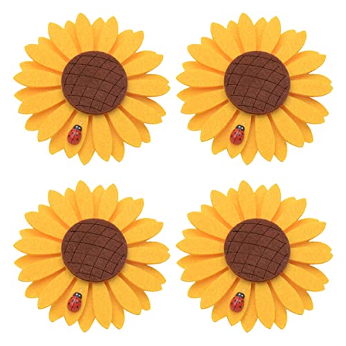 Amosfun 4 Stück Vorhangschnalle Vorhanghalterseil Gardinenhalter Sonnenblumenstift Raffhalter Curtain Clips gardinen klemmstangen Vorhang Bindeschnalle Vorhang Blumenschnalle Eisen Yellow von Amosfun