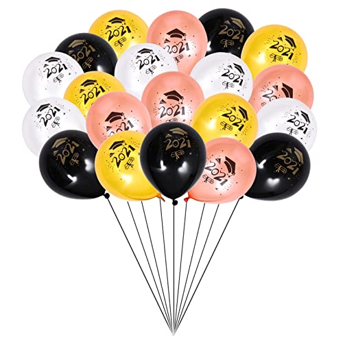 Amosfun 40 Stück 2021 Abschluss Latexballon Zahlenballons Luftballons für Geburtstagsfeiern Dekorative Luftballons abschlussfeier balloons Partyballons Abschlussballons aus Latex Emulsion von Amosfun