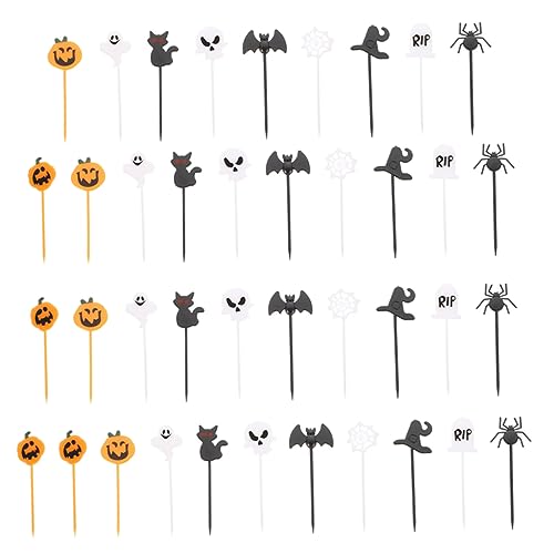 Amosfun 40 Stück Halloween-Cupcake-Topper, Party-Kucheneinsätze, Dessert-Dekorationen für Geburtstagsparty, Zubehör mit festlichem Muster Amosfun 40 Stück Halloween-Cupcake-Topper, Party-Kucheneinsätze, Dessert-Dekorationen für Geburtstagsparty, Zubehör mit festlichem Muster von Amosfun