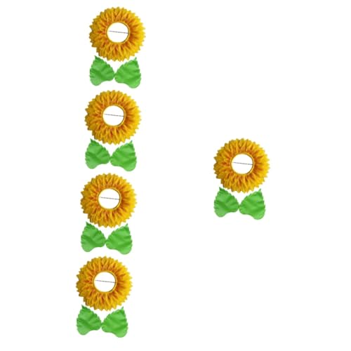 Amosfun 5 Sätze Kopfschmuck Aus Sonnenblumen Blumenkopfbedeckungen Für Kinder Stirnband Blatt-Handschuhe Outfits Lustiger Sonnenblumen-Kopfschmuck Lustiges Sonnenblumenkostüm Seidentuch von Amosfun