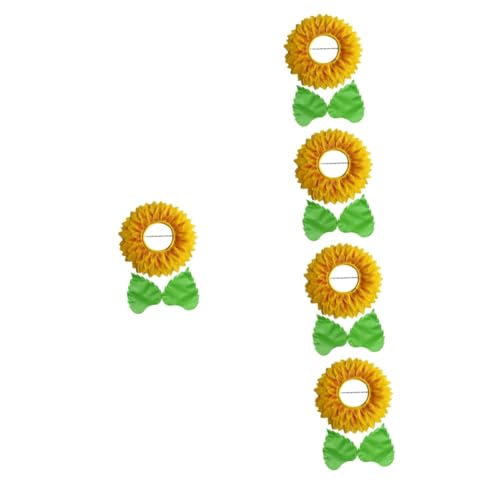 Amosfun 5 Sets Sonnenkopfschmuck Kostüm Damen Kopfbedeckung Cosplay Sonnenkostüm Kinder Sonnenblume Party Dekor Kinder Kopfbedeckung Halloween Sonnenblume Kopfbedeckung Hut Seidentuch von Amosfun