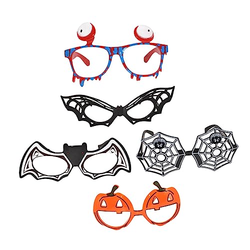 Amosfun 5 Stück Halloween Lustige Brillen Cosplay Brillen Neuheit Spaß Halloween Brillen Halloween Brillen Party Halloween Kostüm Brillen Kunststoff von Amosfun