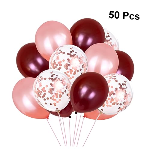 Amosfun 50 Stück 12 Partyballons Luftballon-Zusammenstellung für Kinderpartys Hochzeitsballons aus Roségold the wedding party hochzeitsparty Latexballon zum Geburtstag Hochzeit Latexballon von Amosfun