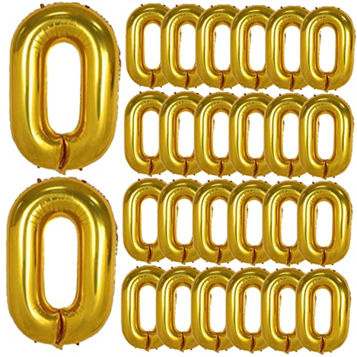 Amosfun 50 Stück Ballon Goldkette Geburtstag Luftballons Festivalversorgung Partyballons Ballonständer Für Tischdekorationen Partydeko Der 90er Kettenballons Jubiläum Golden Aluminiumfolie von Amosfun