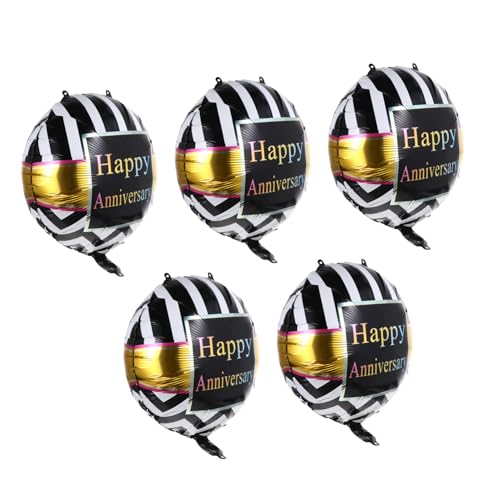 Amosfun 50 Stück Jubiläumskugel Aus Aluminiumfolie Jubiläumsballons Folienballons Hohle Dekoration Luftballons Spielzeugschaukel Bogenballons Bannerdekoration Ballon-jubiläum Rahmen Black von Amosfun