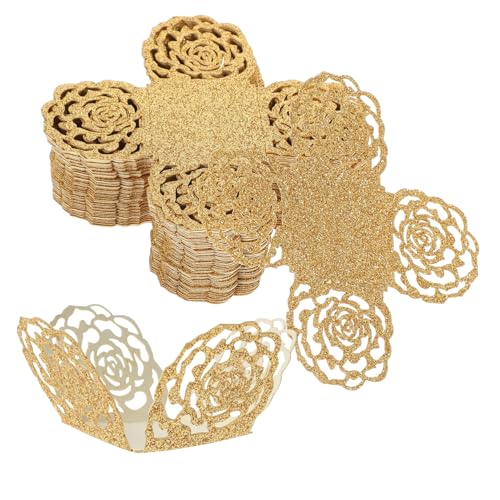 Amosfun 50 Stück Schokoladentablett Muffin-backförmchen Dekorative Muffinförmchen Cupcake-becher Muffinförmchen Backen Backförmchen Für Muffins Becher Mit Deckel Wurstbecher Papier Golden von Amosfun