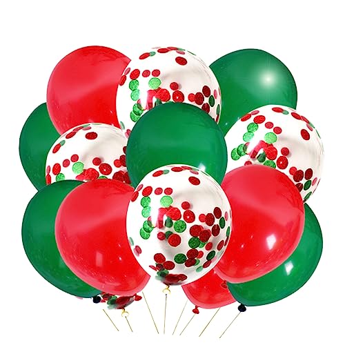 Amosfun 50 Stück Weihnachtsballons Rot Und Grün Mit Konfetti Ideal Für Festliche Partys Geburtstagsfeiern Und Hochzeiten Luftballons Aus Natürlichem Für Kreative von Amosfun