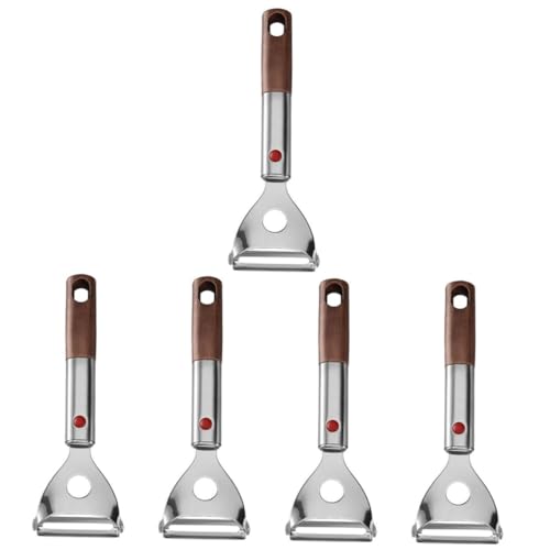 Amosfun 5St Kartoffelschäler Kitchen Tools küchenwerkzeug Karotten schnapsbar weinkühlstab Corer braten Gemüse Coupe tragbarer Schäler Mehrzweck-Schälwerkzeug Rostfreier Stahl Light Brown von Amosfun