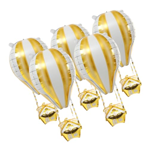 Amosfun Kindergeburtstag Luftballons 5er Set 4d Folienballons Form Von Heißluftballons Für Geburtstagsfeiern Shower Und Hochzeiten Goldene Deko Für Partys Und Besondere Anlässe Heißluftballon Basteln von Amosfun