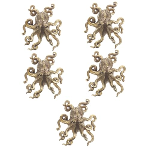 Amosfun 5st Ornamente Desktop-oktopus-schmuck Oktopus-Druck Oktopus-Ornament Für Zu Hause Mini Seekrake Figur Ornament Plüsch Frosch Statuen Von Meerestieren Pfau Plattform Lou Messing von Amosfun