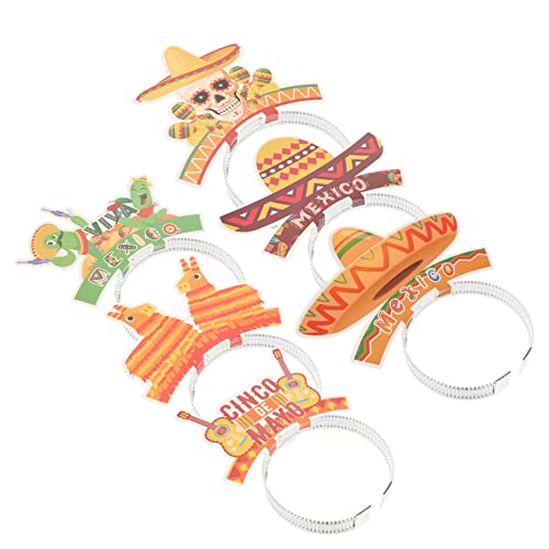 Amosfun 6 Stück Mexikanisches Stirnband Make Up Haarband Party Requisiten Mexikanischer Sommerhut Cosplay Kostüm Karnevalsparty Stirnbänder Sombrero Partyhut Mexikanische Party von Amosfun