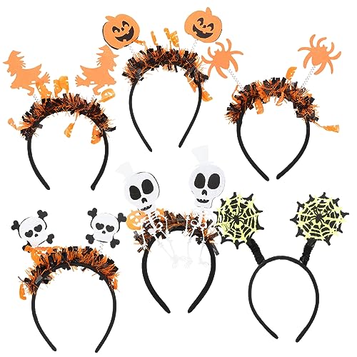 Amosfun 6 Stück Stirnbänder Für Damen Cosplay Stirnband Für Halloween Kürbiskopf Kostüm Halloween Kopfbedeckung Cosplay Party Haarband Halloween Dekor Halloween Kostüm Halloween von Amosfun