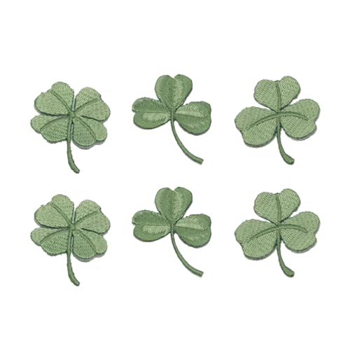 Amosfun 6 Stücke Kleeblatt Patch Sticker Flicken Aufnäher Aufkleber Bügelbild Aufbügler Aufbügelbilder Stickerei Patches für Kinder Jacken Jeans Hut Irish St. Patricks Day Kostüm von Amosfun