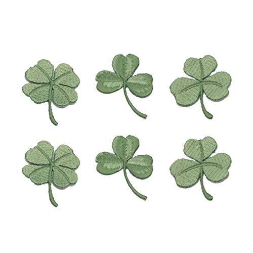 Amosfun 6 Stücke Kleeblatt Patch Sticker Flicken Aufnäher Aufkleber Bügelbild Aufbügler Aufbügelbilder Stickerei Patches für Kinder Jacken Jeans Hut Irish St. Patricks Day Kostüm von Amosfun