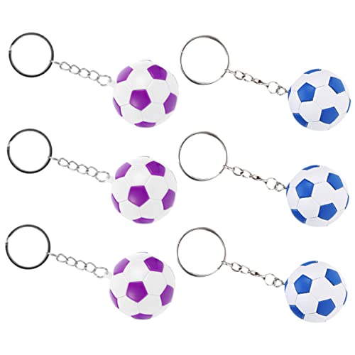 Amosfun 6St Charme Schlüsselanhänger Fuzzy-Ball-Schlüsselanhänger Puzzle Fußball Schlüsselanhänger Kette chaps genschenkideen Sport Schlüsselhalter Fußball-Schlüsselanhänger PVC von Amosfun