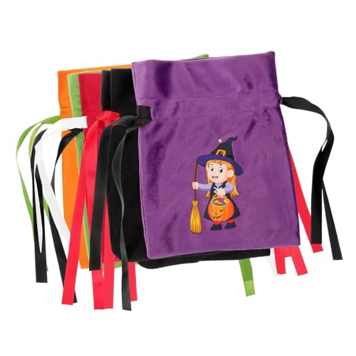 Amosfun 6St Halloween-Beutel mit Kordelzug halloween geschenktüten halloween tasche für süßigkeiten Geschenkbeutel Kinder Taschen für Halloween-Snacks Festival-Geschenktüten Stoff Colorful von Amosfun