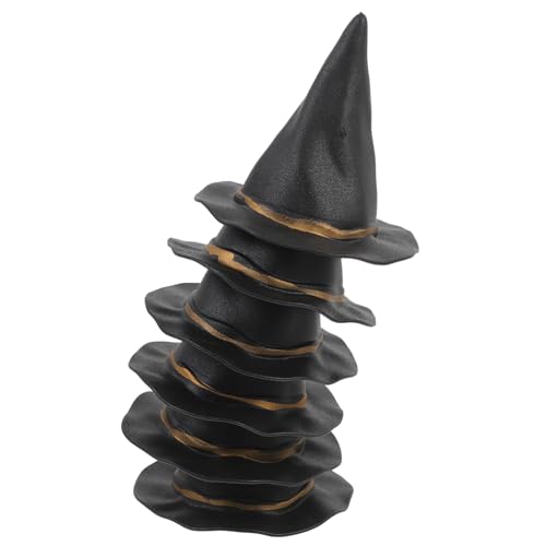 Amosfun 6St Hexen Hut Hexenhut für Flaschen DIY-Zubehör Party-Dekoration Karneval Dekoration Tischdekoration Halloween-Mini-Hexenhut Flaschendekor Miniatur-Hexenhüte Plastik Black von Amosfun