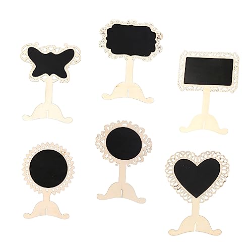 Amosfun 6St Mini-Tafel schreibtafel kindertafel memo board Schreibtafel für write board Schilderständer Staffelei Kindertisch Werbetafel Tafeldekor Zypresse Black von Amosfun