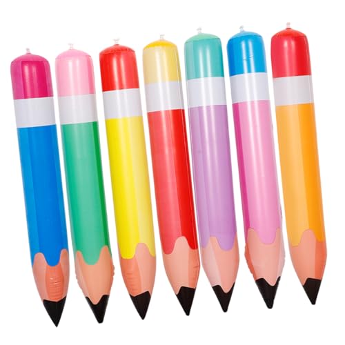 Amosfun 7 Stück Aufblasbare Bleistift-dekorationen Für Den Schulanfang, Pvc-bleistifte Für Klassenzimmer, Party-dekoration, Bleistift-ballon Für Kinder von Amosfun