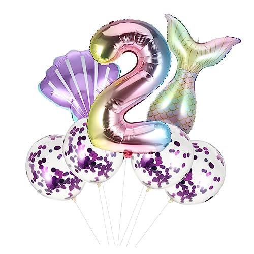 Amosfun 7 Teiliges Folienballon Dekorationsset Für Kreative Party Accessoires Perfekt Für Jubiläumsfeiern Und Geburtstagsfeiern Und Violett von Amosfun