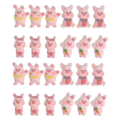 Amosfun 80 STK Süße Schweinchen-Accessoires Wohnaccessoires Für Zu Hause Miniaturspielzeug Mini- Tierfigur Handyhüllen-Charme Tiere Rosa Haarschmuck Schreibtisch Harz von Amosfun