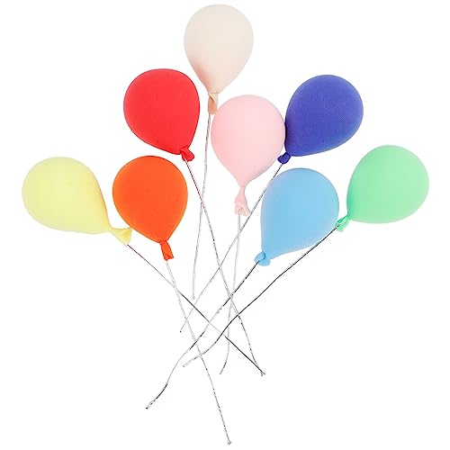 Amosfun 8St Mini-Luftballons aus Ton Launcher-Ballons Mini-Möbelspielzeug kreisförmige Luftballons Trichter Miniaturen Mikrolandschaft Tonballons Ballon-Cupcake-Topper Mini-Hausballon von Amosfun