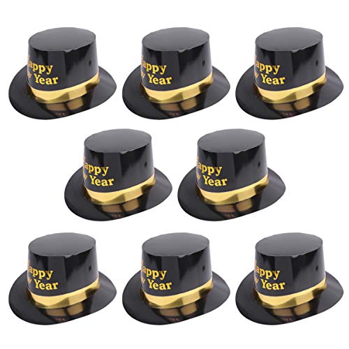 Amosfun 8st Neues Jahr Tophat 2022 Zylinder Silvester Partyhüte Top-hat-kostüm Neujahrsmütze 2021 Partyhüte Für 2020 Neujahrshut Papierkappe Des Neuen Jahres Cosplay-zylinder Black von Amosfun