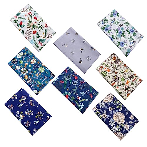 Amosfun 8st -baumwolltuch Aus Reiner Baumwolle Baumwollstoffe Selber Machen Quadratische Patchworkstoffe Floraler Baumwollstoff Cartoon-patchwork-tuch Quiltmaterial Fat Quarters Weiß von Amosfun