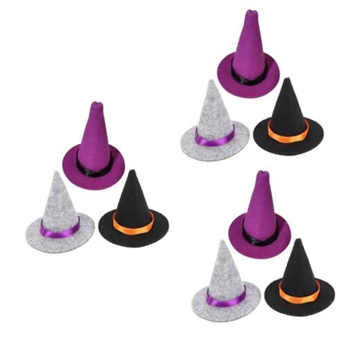 Amosfun 9 Stück Mini Hexenhut Hexenkostüm Für Damen Tischdekoration Halloween Zauberer Zubehör Halloween Flaschenhüte Halloween Partygeschenke Halloween Weinflaschenaufsatz von Amosfun