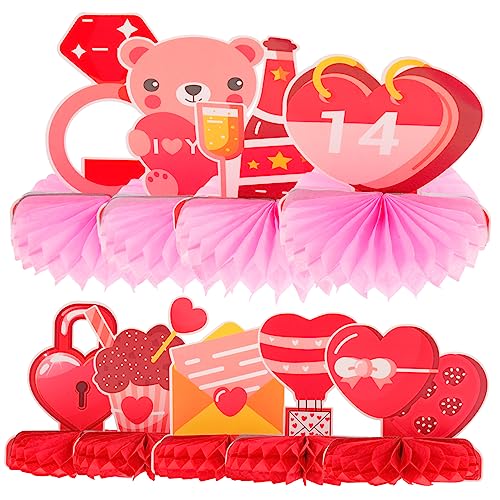 Amosfun 9St Ornamente schreibtischdeko Schreibtisch Dekoration Valentine Decoration hohzeitdeko Stand Unterstützung Tafelaufsätze aus Papier für Valentinsgrüße Waben für die Brautdusche von Amosfun