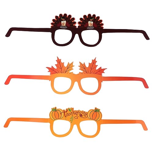 Amosfun 9St Thanksgiving-Foto-Requisiten Papiergläser Thanksgiving-Sonnenbrille Thanksgiving-Brille Partybrille thanksgiving dekoration thanksgiving decoration schnapsgläser lustige brille von Amosfun