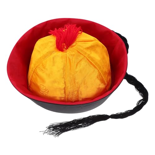 Amosfun Antiker Palastkopfschmuck alter chinesischer Hut -Hut lustige Partyhüte asiatischer Hut birthday hat Orientalischer Hut Hanfu-Kopfschmuck orientalischer Pferdeschwanzhut von Amosfun