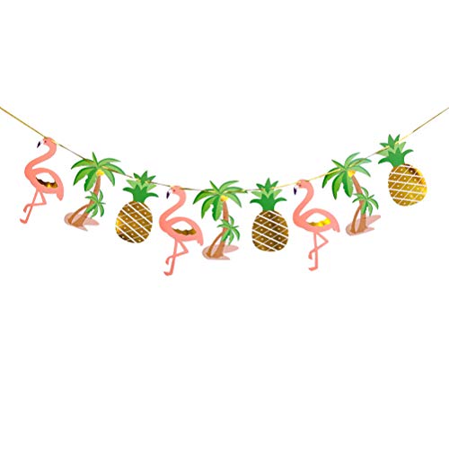 Amosfun Banner Ananas Flamingo Girlande Hawaii Tropical Party Geburtstag hängende Dekoration für Party von Amosfun