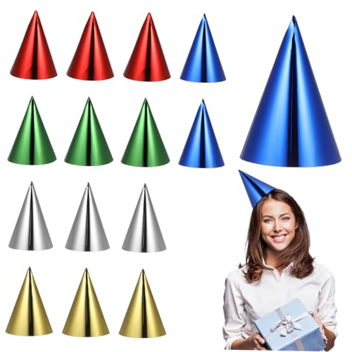 Amosfun Bunte Partyhüte für Erwachsene, Geburtstag, Feier, leichte Papierkegel, Kopfbedeckung mit elastischer Schnur, helles, festliches Partyzubehör für Familienfeiern und Festivals, 15 Stück Amosfun Bunte Partyhüte für Erwachsene, Geburtstag, Feier, leichte Papierkegel, Kopfbedeckung mit elastischer Schnur, helles, festliches Partyzubehör für Familienfeiern und Festivals, 15 Stück von Amosfun