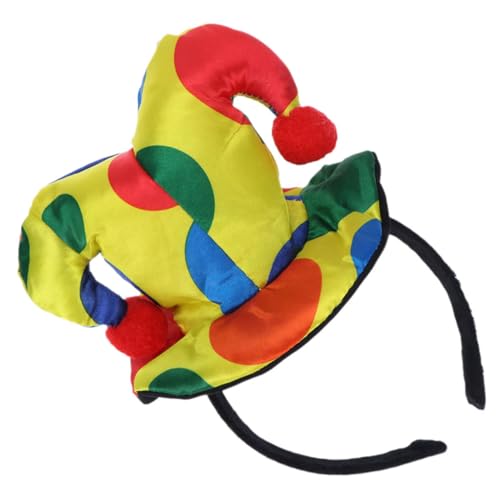 Amosfun Clown-stirnband Karnevals-cosplay-accessoire Party-stirnband Haarreifen Halloween-kopfschmuck Halloween-clown-kostüm Cosplay-kostüm-stütze Clown-kostüme Cosplay-clown-hut Gestrick von Amosfun