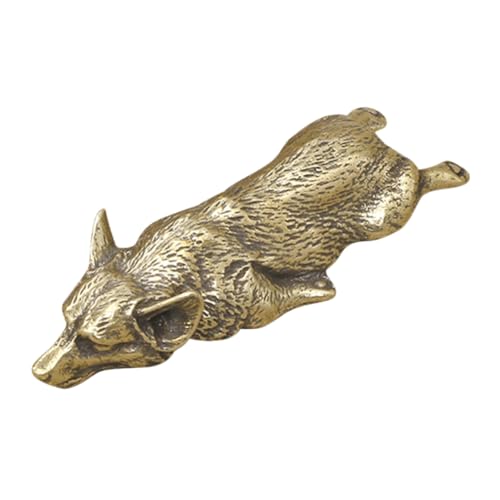 Amosfun Corgi-Ornamente Aus Messing Hundedekoration Aus Messing Miniatur-hundestatue Bastelfigur Aus Messing Tierdekor Für Den Innenbereich Tierstatuen Aus Messing Messingverzierung Golden von Amosfun