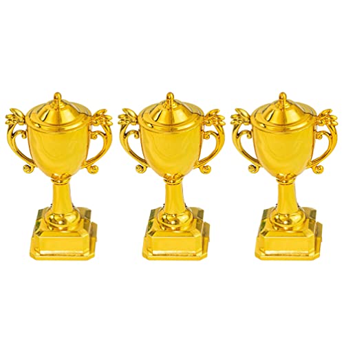 Amosfun Cupcake-Topper mit Pokal-Gewinner-Award-Pokalen für Fußball, Fußball, Baseball, Karnevalspreis, Partygeschenke, 3 Stück von Amosfun