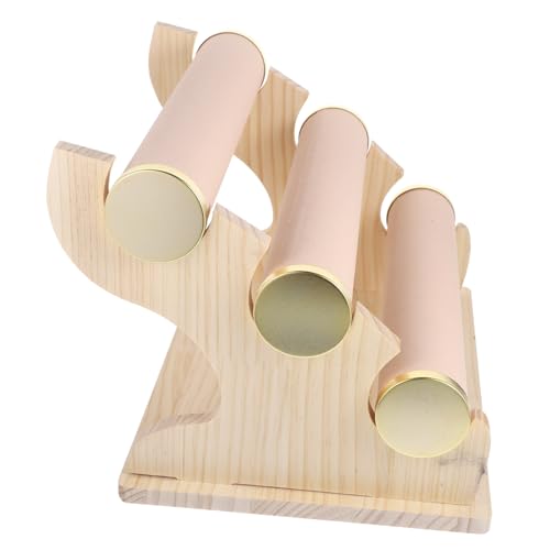 Amosfun Dreistufiger Armbandhalter Wickler Tablett Schublade Kommode Stand Ring Schmuck Displayhalter Für Uhren Armband-organizer Uhrenorganisator Armreif Stehen Uhrenregal Hölzern Beige von Amosfun