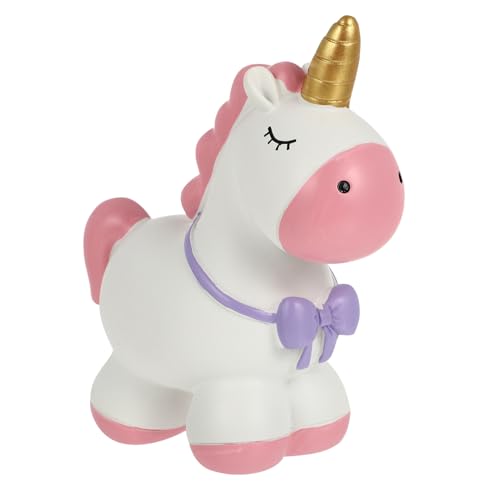 Amosfun Einhorn-Ornamente Rosa Bank Pflanzen Zwerge Plüsch Modell Mini-feenfiguren Rosa Sparschwein Münze Dekoration Für Die Party Kuchen -Topper Party Gefälligkeiten Harz von Amosfun