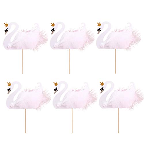 Amosfun Feder Kleine Schwan Cake Topper Party Geburtstag Cupcake Dessert Toppers Cupcake Picks Party Favors 10 STÜCKE von Amosfun