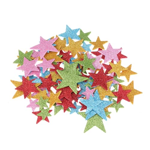 Amosfun Glitter Star Aufkleber 200 Stücke Selbst-adhesive Sterne Zufällige Farbe Größe Für Jungen Und von Amosfun