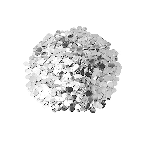 Amosfun Glitzerndes Konfetti Rundes Konfetti Aus Seidenpapier Goldkonfetti Für Tische Ballonparty Metallischer Konfettipunkt Konfetti-punkt Aus Seidenpapier Konfetti-kreise Glitzert Silver von Amosfun