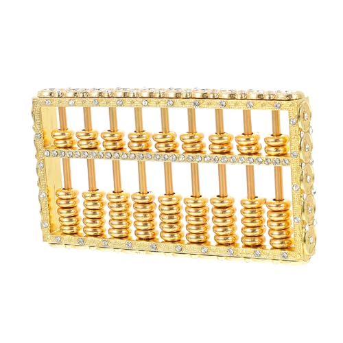 Amosfun Goldener Abakus bürodeko büro Dekoration Living Room Decoration Office Decoration Ornament Hände Geld Quaste Kleiner Abakusdekor verheißungsvoller Abakus schmücken Zinklegierung von Amosfun