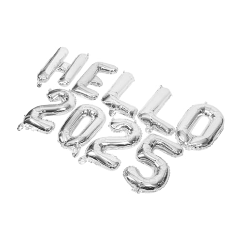 Amosfun HELLO Silbergraue Luftballons Für Neujahrsfeier Partydekoration Aluminiumfolie Ballons Perfekte Deko Für Silvester Und Festliche Anlässe von Amosfun