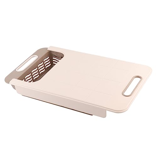 Amosfun Hackklotz für die Küche schneidebrett cutting boards Plastikbrett kitchen appliances kitchenware Küchenspüle Matte Spender Hackbrett gemüse hackblock Beige Wiederverwendbar von Amosfun