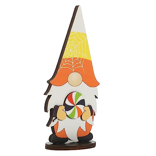 Amosfun Halloween-Gnom Zeichen Halloween Halloween-Zwerg-Tischschilder Halloween-Zwergfiguren Halloween Figuren Halloween-Figuren Cute Decor Tischzwerg-Zeichen Halloween-Mittelstücke Holz von Amosfun